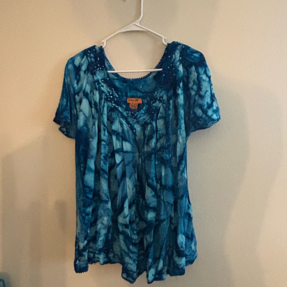 Sakkas Blue Blouse Elegant Top